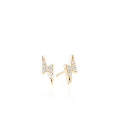 Thuder Bolt Diamond Dainty Stud Earring