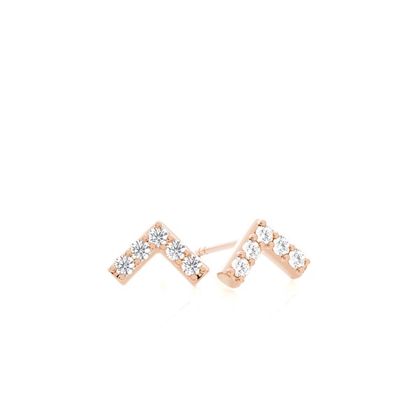 V' shape Diamond Dainty Stud Earring