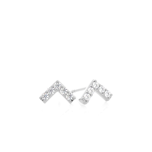 V' shape Diamond Dainty Stud Earring