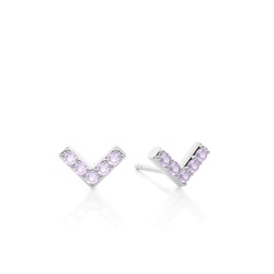 Zierlicher Amethyst-Ohrstecker in V-Form
