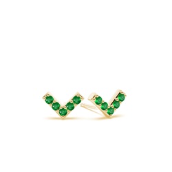 Zierlicher Smaragd-Ohrstecker in V-FormClick to apply