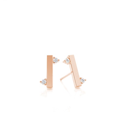 Rose Gold Women's Diamond Earrings Diamond