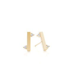 Classic look diamond bar Dainty Stud Earring