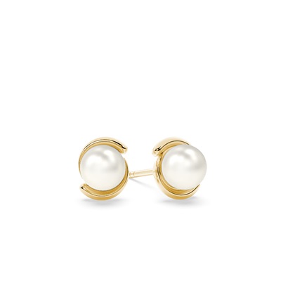 Classic swirl Pearl Stud Earring