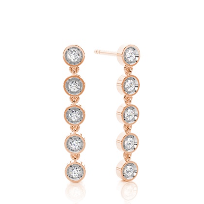 Rose Gold Drop Diamond Earrings