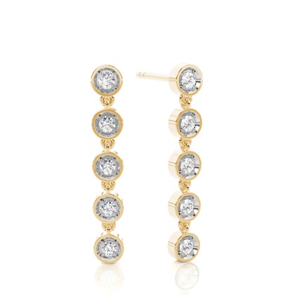 Yellow Gold Drop Diamond Earrings
