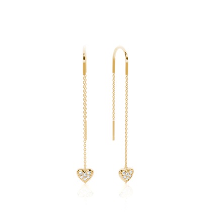 Yellow Gold Drop Diamond Earrings