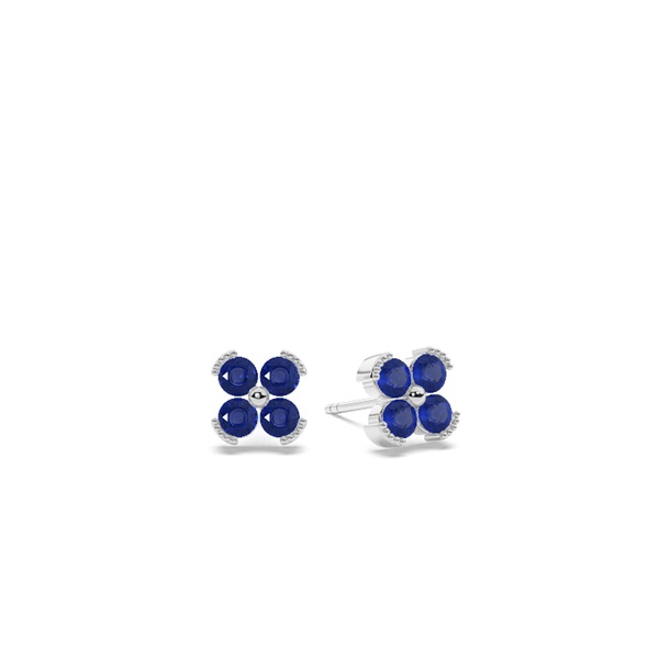 Blue Sapphire classic floral daity Stud earing