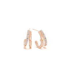 Diamond half hoop dainty earring