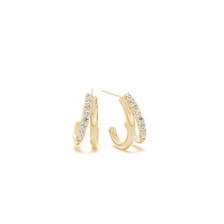 Diamond half hoop dainty earring