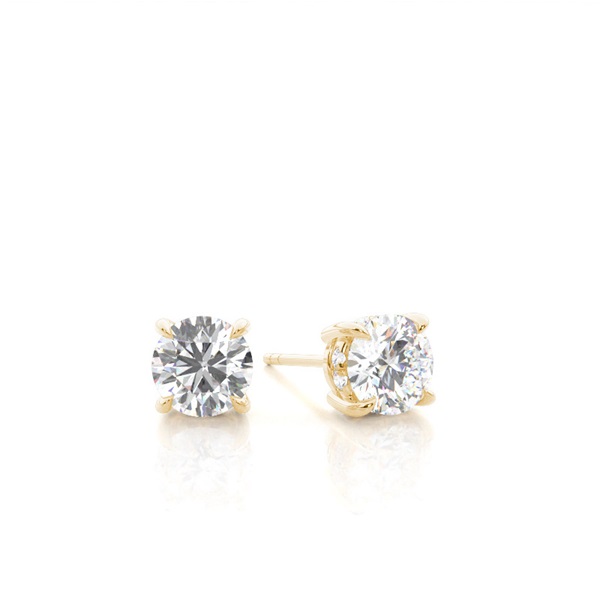 Hidden Halo Diamond Solitaire Earrings