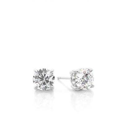 Hidden Halo Diamond Solitaire Earrings