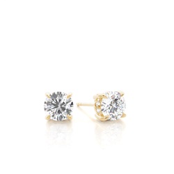 Hidden Halo Diamond Solitaire Earrings