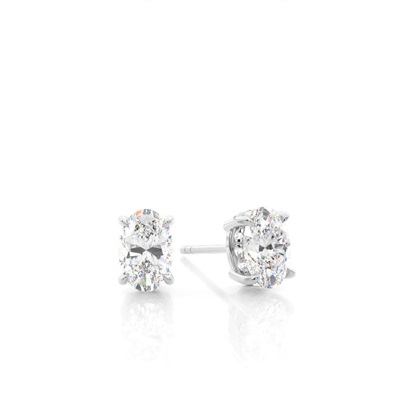 Oval Diamond Earrings