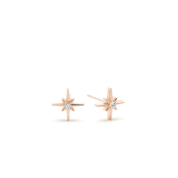North star diamond dainty stud earring