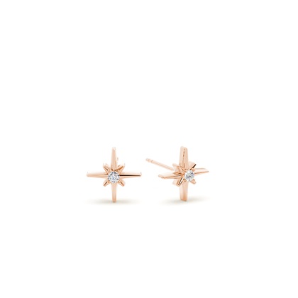 North star diamond dainty stud earring