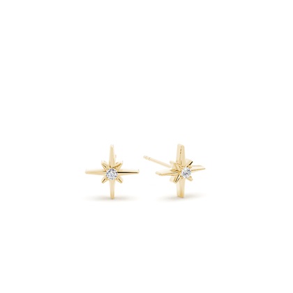 North star diamond dainty stud earring