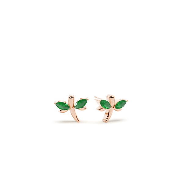 Emerald marquise dragaonfly dainty stud earring