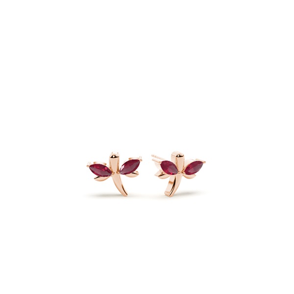 Ruby marquise dragaonfly dainty stud earring
