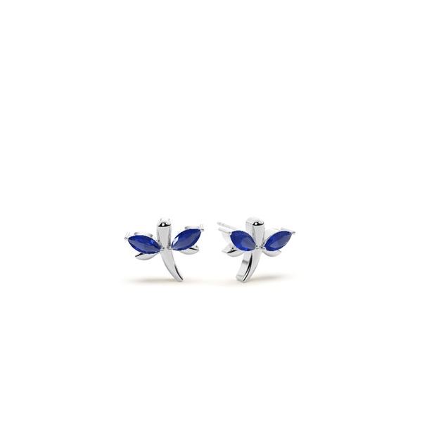 Blue sapphire marquise dragaonfly dainty stud earring