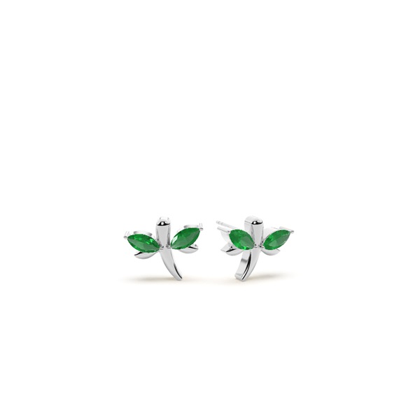 Emerald marquise dragaonfly dainty stud earring