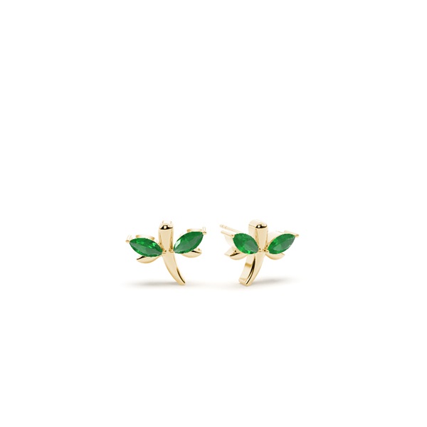 Emerald marquise dragaonfly dainty stud earring