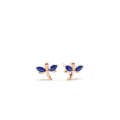 Blue sapphire marquise dragaonfly dainty stud earring