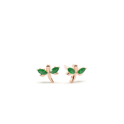 Emerald marquise dragaonfly dainty stud earring