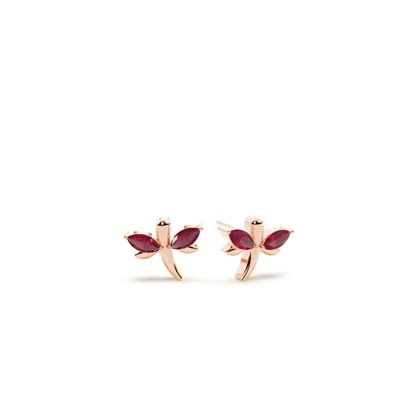 Ruby marquise dragaonfly dainty stud earring