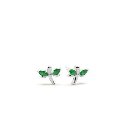 Emerald marquise dragaonfly dainty stud earring