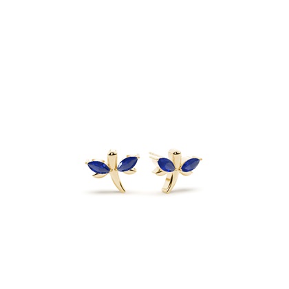 Blue sapphire marquise dragaonfly dainty stud earring