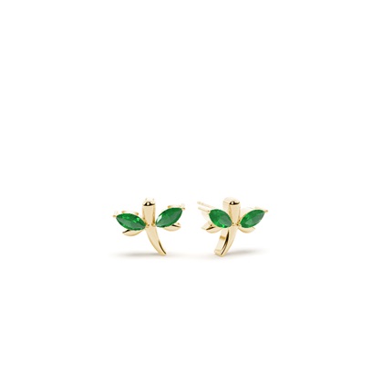 Emerald marquise dragaonfly dainty stud earring