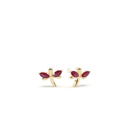 Ruby marquise dragaonfly dainty stud earring