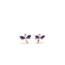 Blue sapphire marquise dragaonfly dainty stud earring