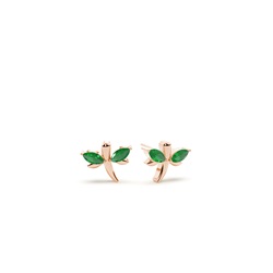Emerald marquise dragaonfly dainty stud earring