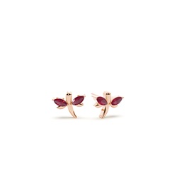 Ruby marquise dragaonfly dainty stud earring