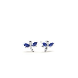 Blue sapphire marquise dragaonfly dainty stud earring