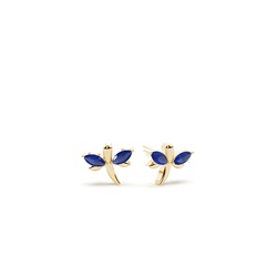 Blue sapphire marquise dragaonfly dainty stud earring
