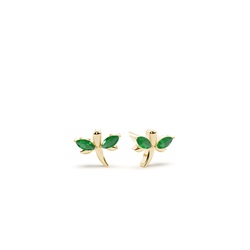 Emerald marquise dragaonfly dainty stud earring