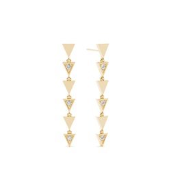 Triangle shape diamond drop earring