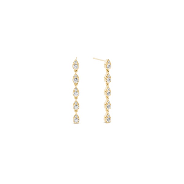 Round diamond pear shape drop earring