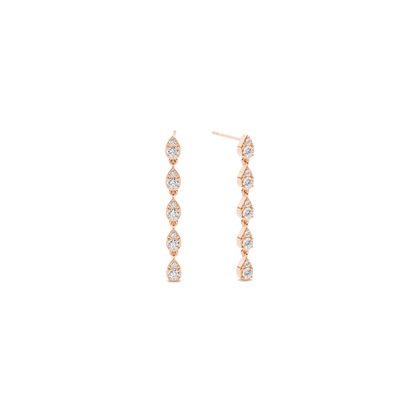 Round diamond pear shape drop earring