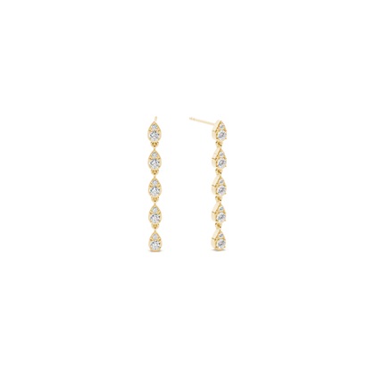 Round diamond pear shape drop earring