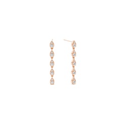 Round diamond pear shape drop earring