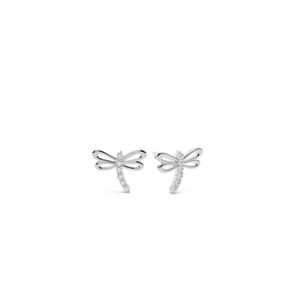 Drangonfly diamond dainty stud earring