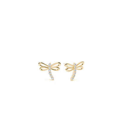 Yellow Gold Diamond Earrings