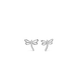 Drangonfly diamond dainty stud earring
