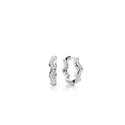 Wavy diamond dainty full hoop earring