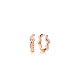 Wavy diamond dainty full hoop earring