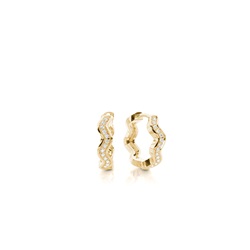 Wavy diamond dainty full hoop earring